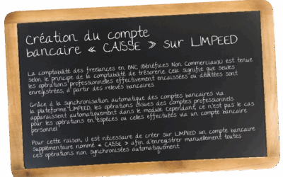 Création du compte bancaire « CAISSE » sur LIMPEED